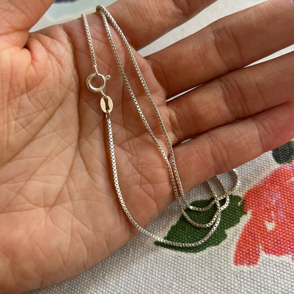24” sterling silver box chain